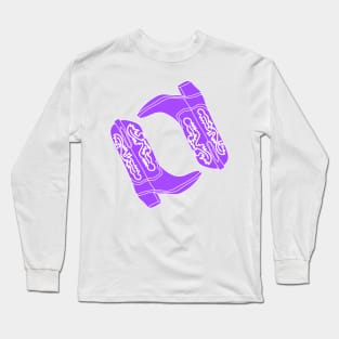 Purple Cowgirl Boots Long Sleeve T-Shirt